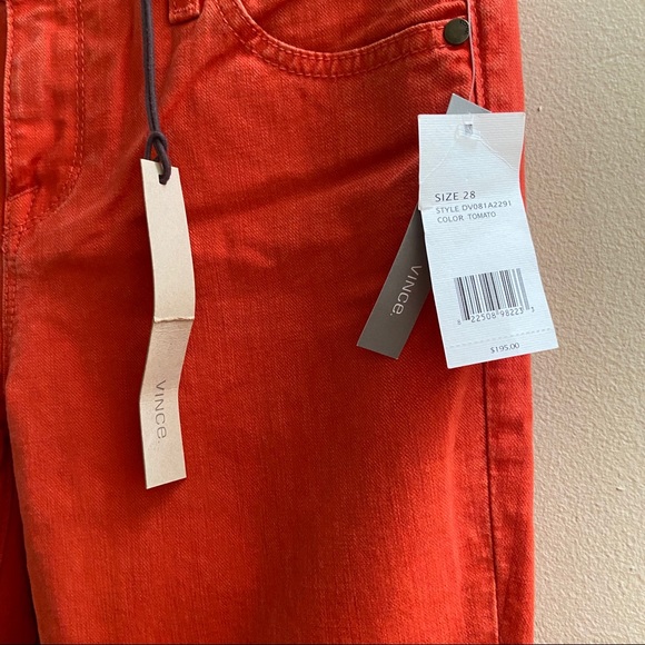 Vince // NWT Skinny Ankle Crop in Tomato Size 28 - Picture 3 of 5